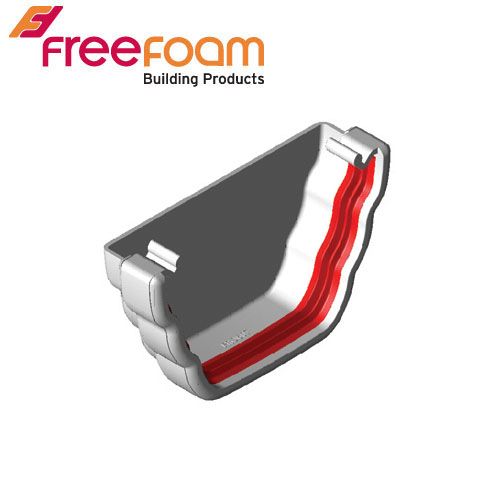 Freeflow Ogee Style Gutter External Stop End - White