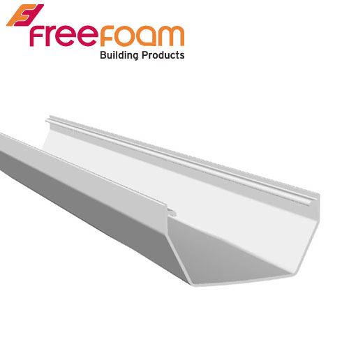 Freeflow 114mm Square Style Gutter 4 Metre Length - White