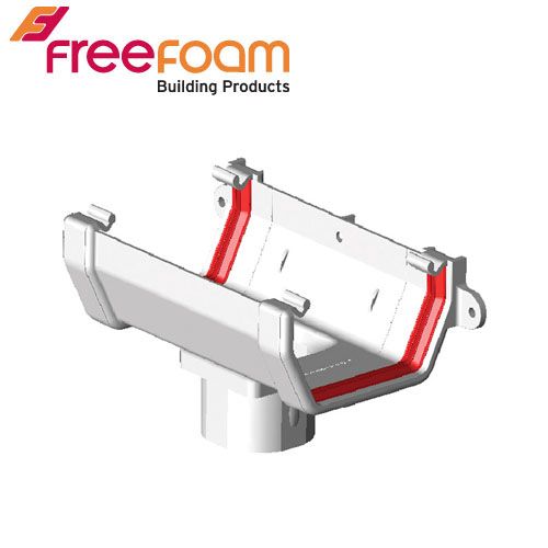 Freeflow Square Style Gutter Running Outlet - White