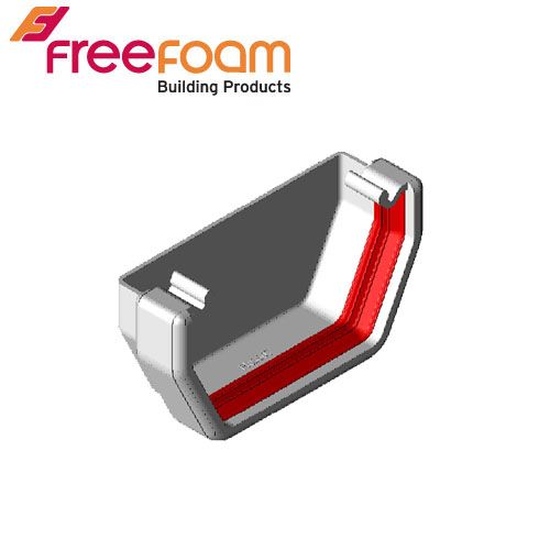 Freeflow Square Style Gutter External Stopend - White