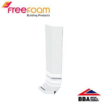 uPVC Ogee Fascia Board Internal Corner 135d - 300mm White