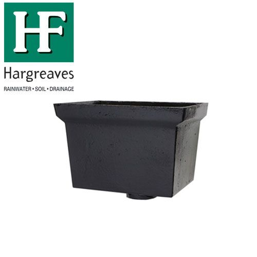 Primed Cast Iron Hopper Head Rectangular 305 x 250 x 200mm - 75mm Spigot