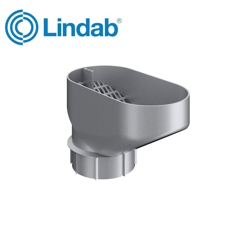 Lindab Drain Trap for Down Pipes HD Polythene 100mm - Silver