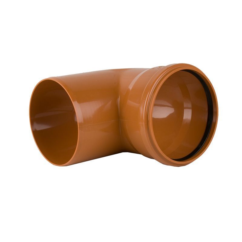 Product image for Brett Martin Plastic Guttering Industrial Downpipe Single Socket 92.5dg Bend 200mm