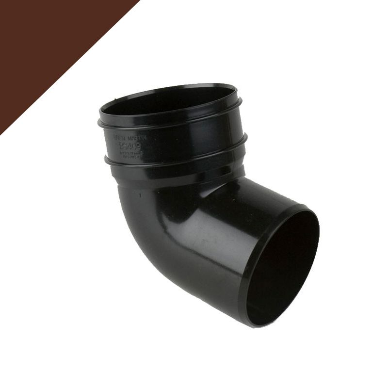Guttering Industrial Downpipe 112.5dg Bottom Offset Bend 110mm - Brown