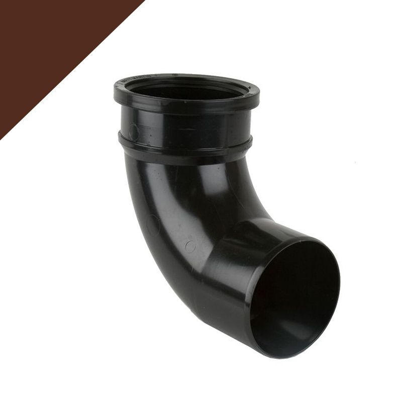 Guttering Industrial Downpipe 92.5dg Single Socket Bend 110mm - Brown