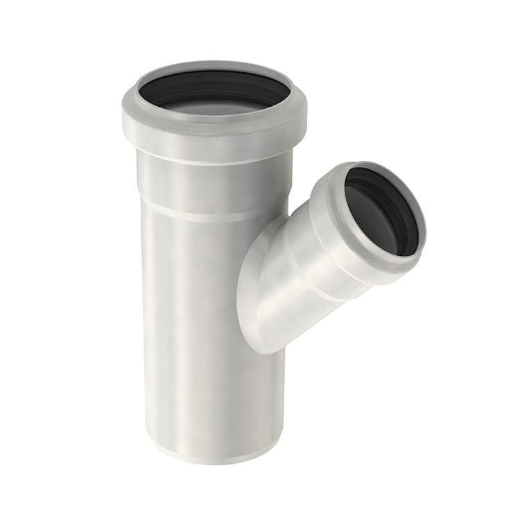 Aco Silver 304 Grade Stainless Steel Pipe 45 Degree Unequal Branch - 75Mm To 50Mm