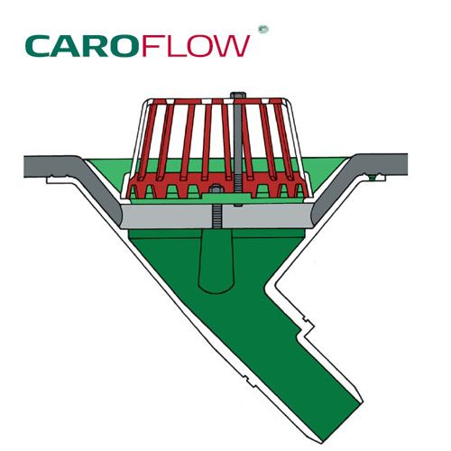 Aluminium Roof Rainwater Outlet Vertical 45dg Spigot 75mm - Dome Grate