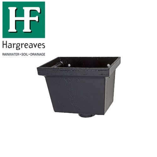 Black Cast Iron Hopper Head Rectangular 255mm x 178mm x 178mm