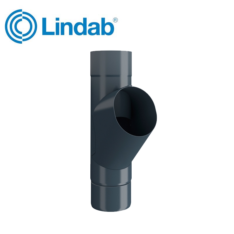 Lindab Guttering Round Adjustable Branch 120mm Painted Dark Grey