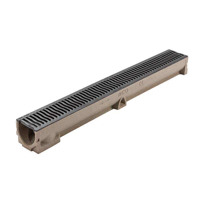 Aco Light Raindrain Driveway Channel Drain 1M X 118Mm X 97Mm - B125 Cast Iron