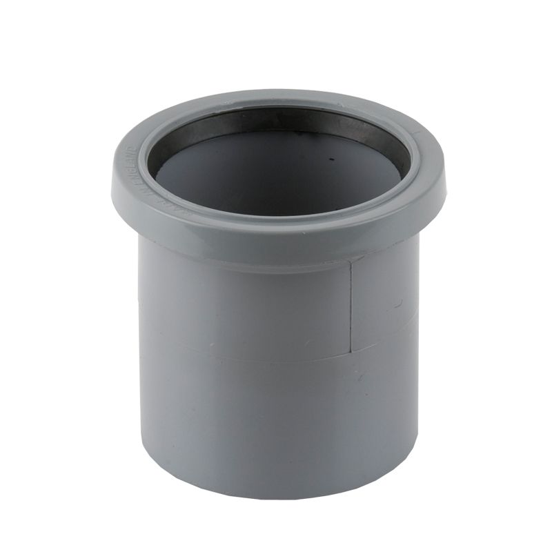 Brett Martin Grey Soil Pipe Push Fit Single Socket Coupler - 82.4mm