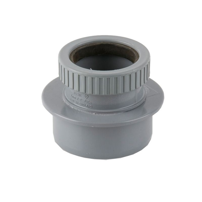 Brett Martin Grey Soil Pipe Push Fit Single Socket Reducer - 82.4mm x 50mm