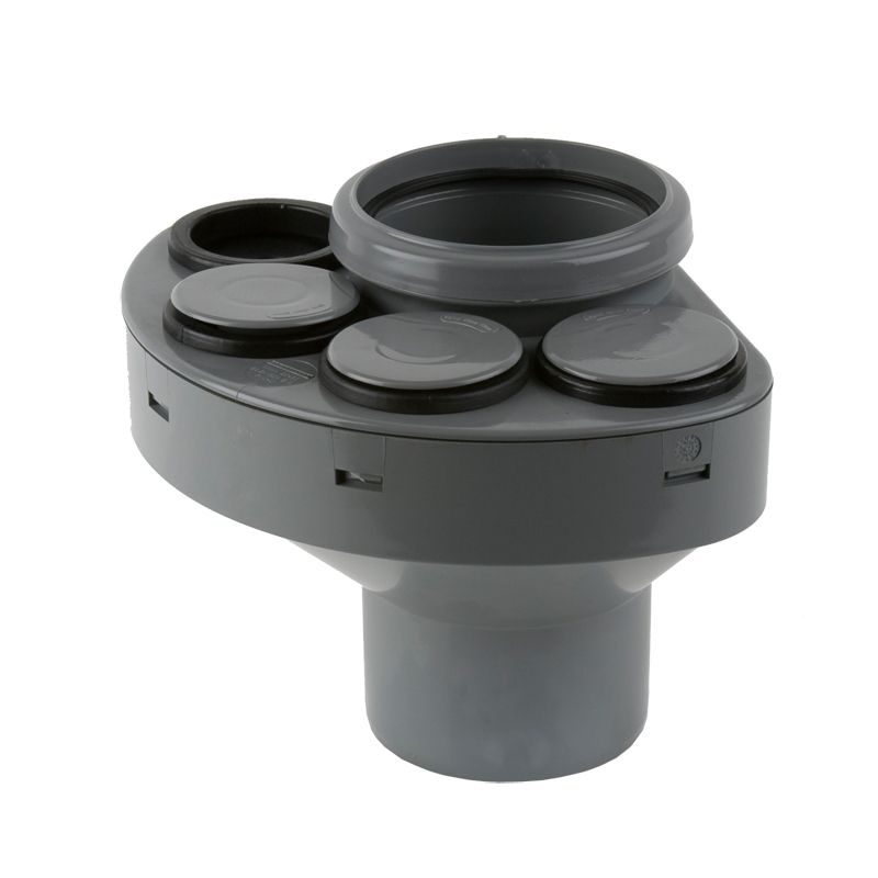Brett Martin Grey Soil Pipe Push Fit Waste Inlet Manifold 110mm