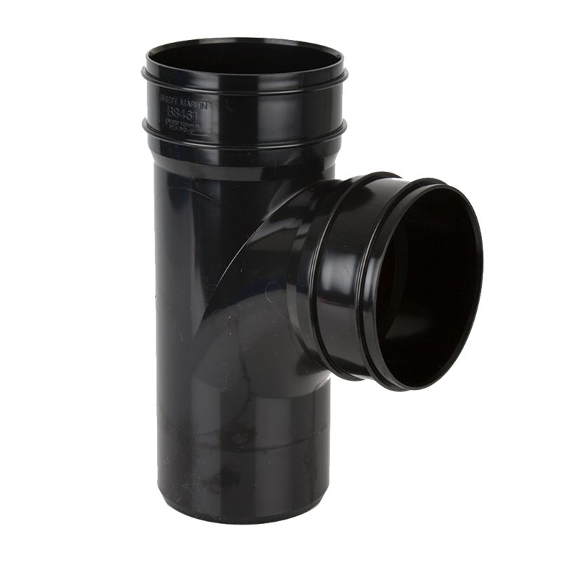 Brett Martin Black Soil Pipe Solvent Weld Double Socket Branch 92.5 Degree - 110mm