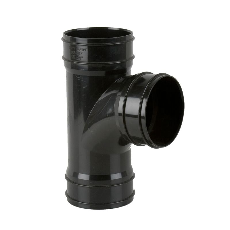 Brett Martin Black Soil Pipe Solvent Weld Triple Socket Branch 92.5 Degree - 110mm
