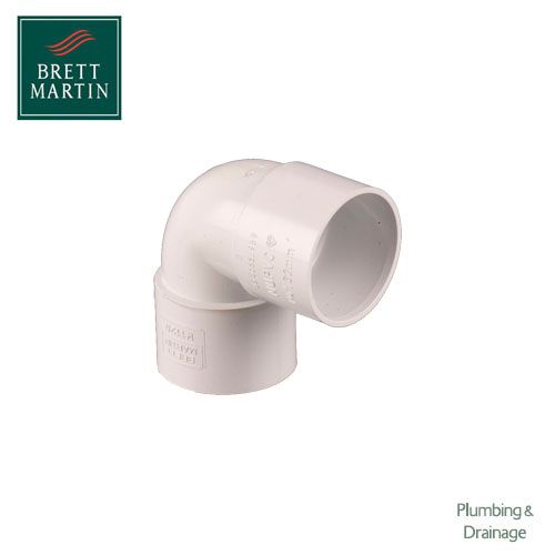 Waste Pipe 50mm 90 Degree Push-fit Knuckle Bend