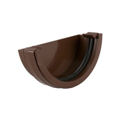 Brett Martin Plastic Guttering Half Round Style External Stopend 112mm - Brown