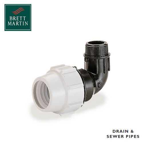 Plasson 90 Degree Elbow with Male Threaded Offtake - 32mm x 1''