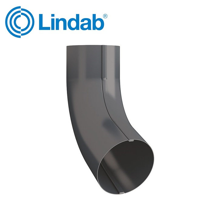 Lindab Guttering Conical 70dg Pipe Bend 87mm - Dark Grey