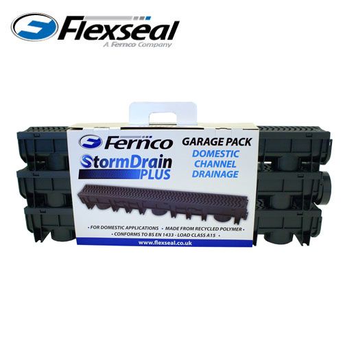 Drainage Channel Fernco Stormdrain Garage Pack - Galvanised Grating 