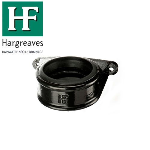 Cast Iron Soil Pipe Push Fit Socket With Ears Black Gloss