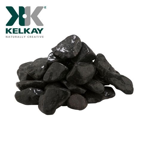 Decorative Gravel Aggregate - Black Sea Cobbles 850kg 