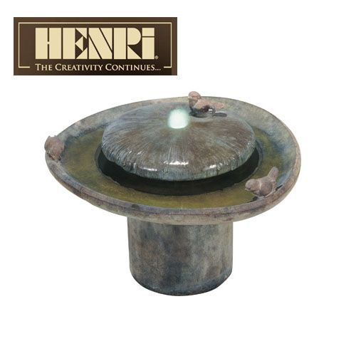 Water Fountain Henri Cast Stone - Birds of a Feather Fountain