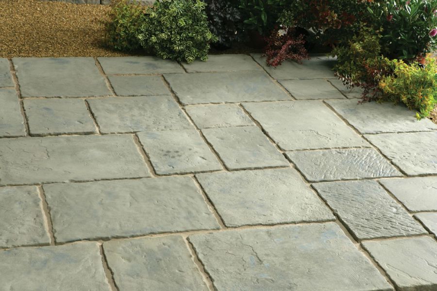Kelkay Stone Patio Kit Minster Paving 5.76m2 Rustic Sage Drainage