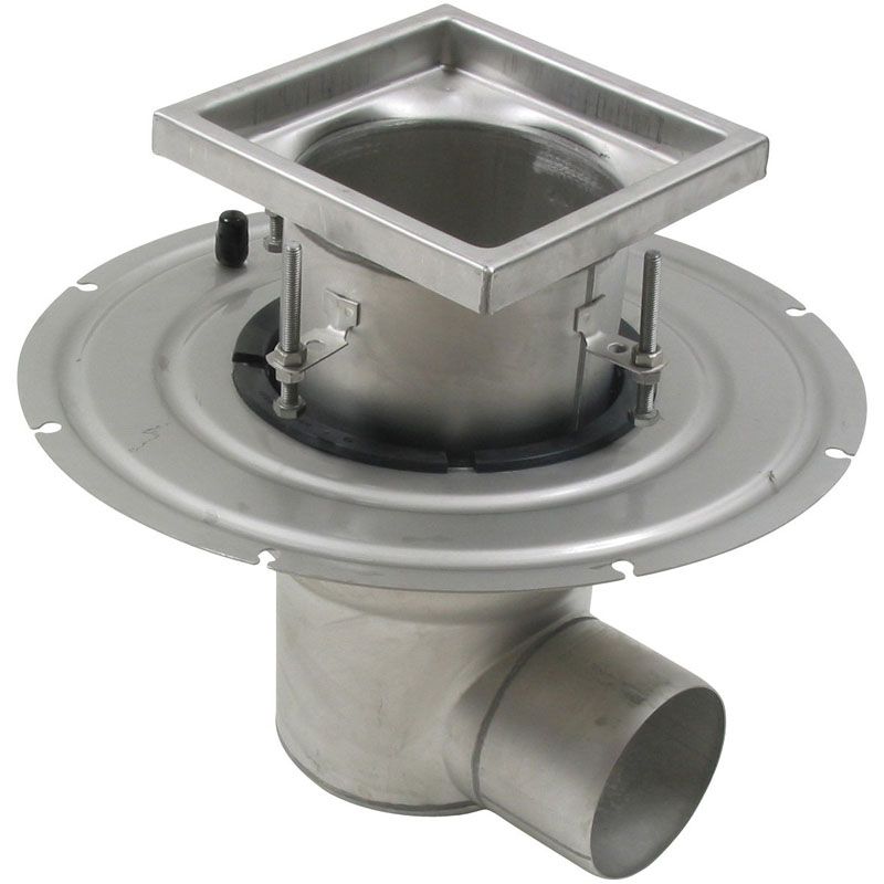 Blucher Industrial Adjustable Floor Drain Gully Steel 200 x 200mm - 110mm 