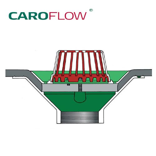 Roof Drain Rainwater Outlet Aluminium Vertical Threaded 100mm Dome