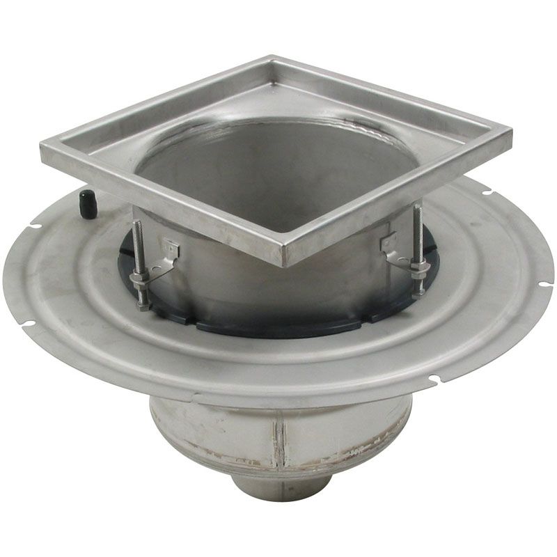 Blucher Industrial Adjustable Vertical Floor Drain Gully Steel 300mm x 300mm - 110mm