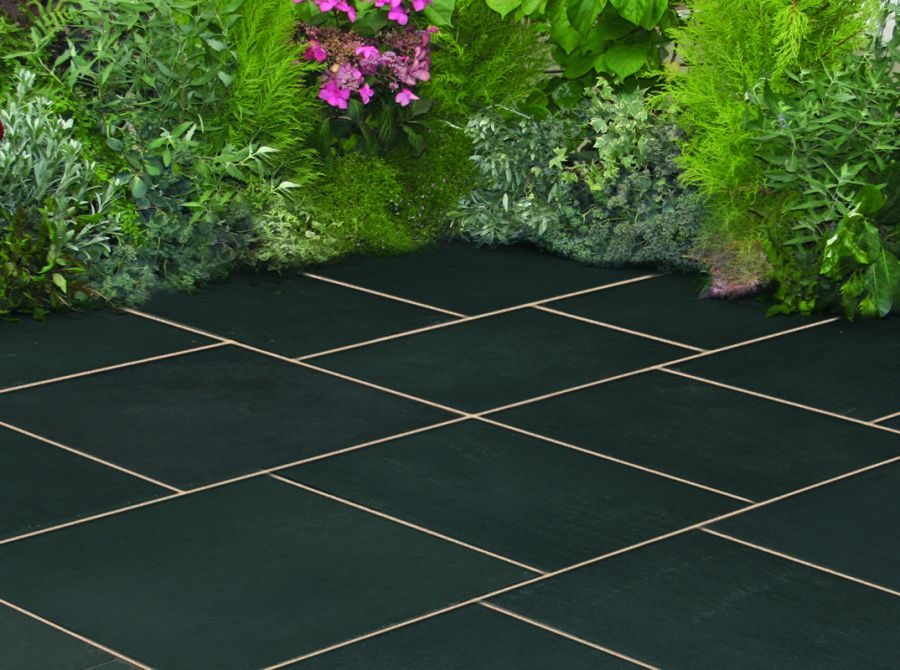 Kelkay Stone Patio Kit Galaxy Paving 7.56m2 Meteor Black Drainage