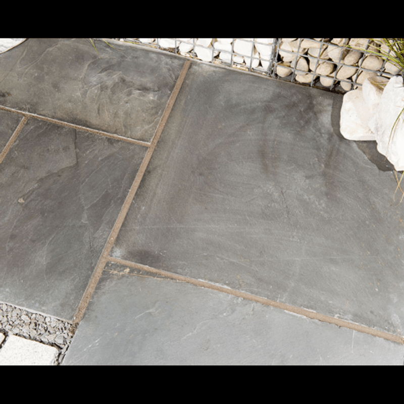 Patio Paving Kit Natural Slate Kelkay 5.5m2 Sapphire Black Drainage