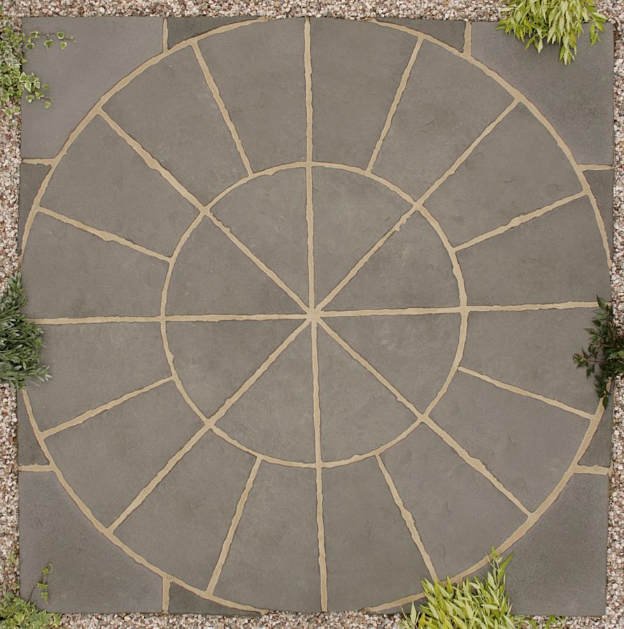 Kelkay Stone Circle Patio Kit Minster Paving 1.8m Graphite Drainage