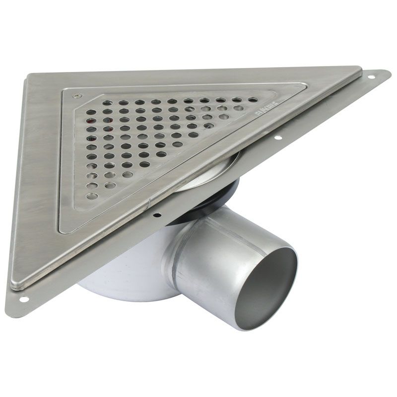 Blucher AISI 304 Adjustable Triangular Corner Shower Drain Gully with