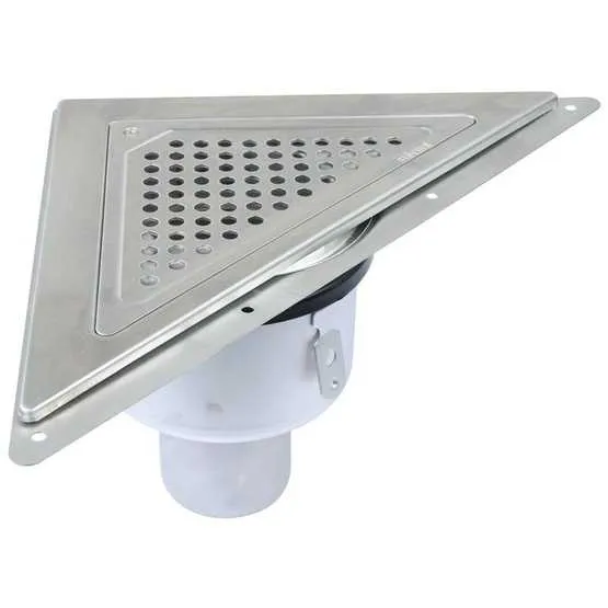 Triangular Grid Drain Blucher AISI 304 Adjustable Triangular Corner Shower Drain Gully with ...