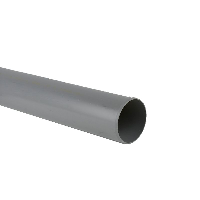 Plastic Waste Pipe Push Fit 3m Compression Pipe 50mm Grey Drainage
