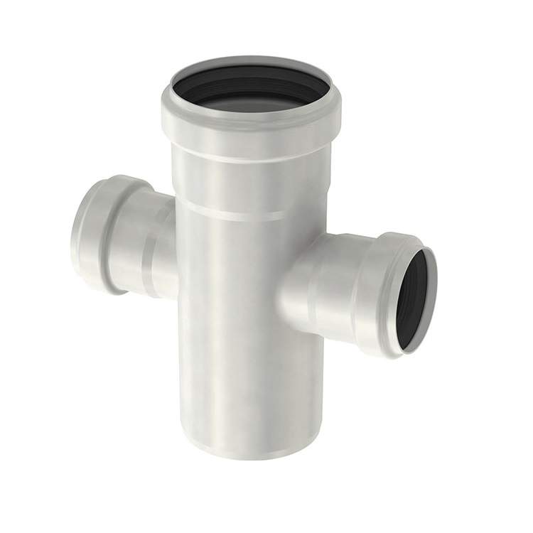 Aco Silver 304 Grade Stainless Steel Pipe 87.5 Degree Unequal Double Branch - 75Mm To 50Mm