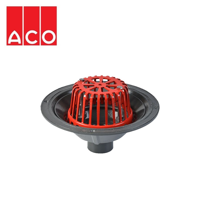 ACO Rainwater Roof Outlet Vertical Scew with Dome Grate - 50mm