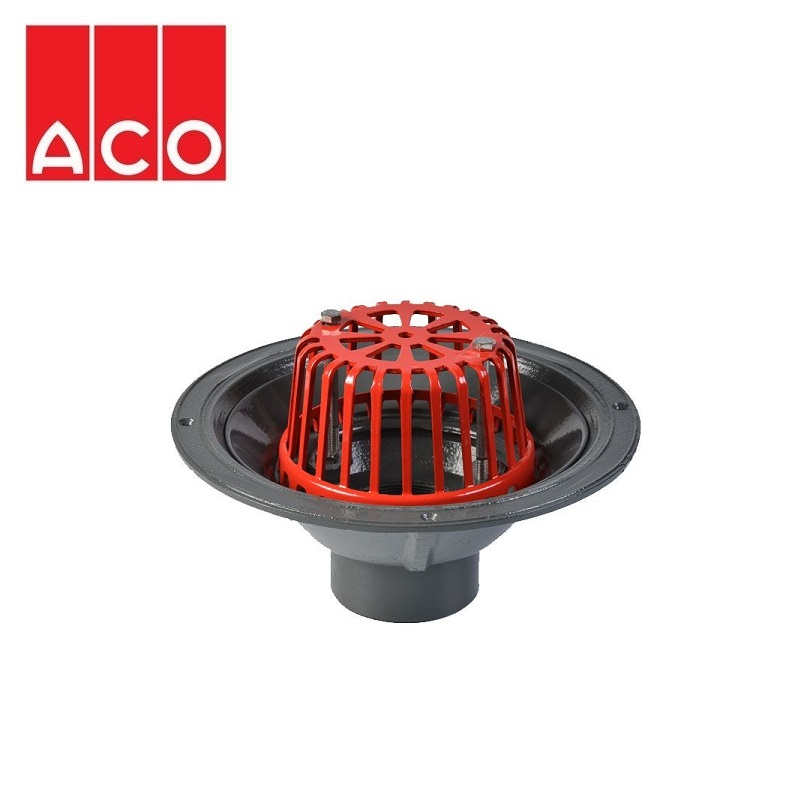 ACO Rainwater Roof Outlet Vertical Scew with Dome Grate - 75mm