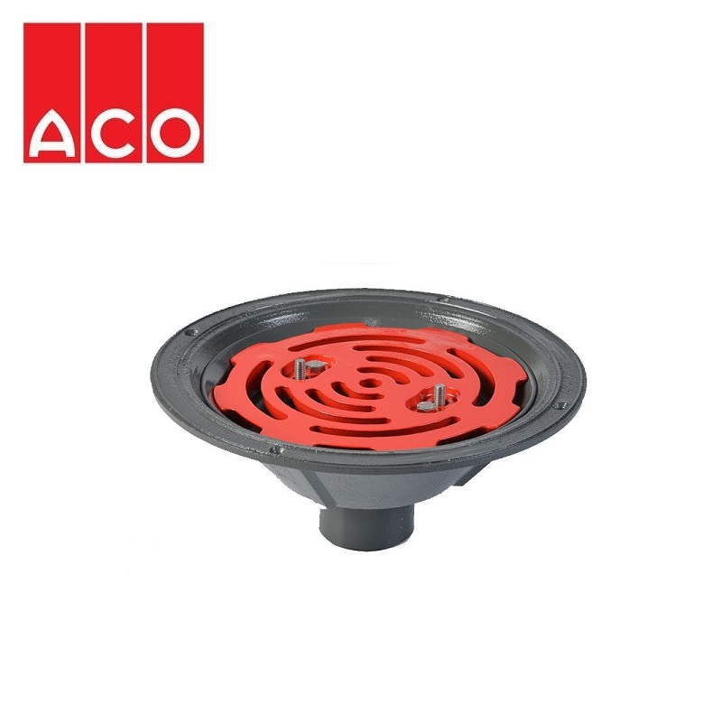 ACO Rainwater Roof Outlet Vertical Scew with Flat Grate - 50mm