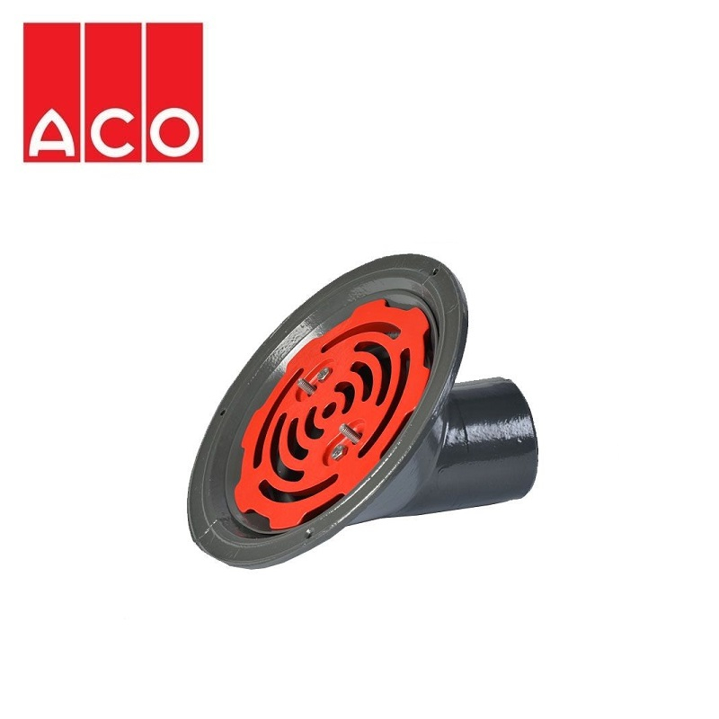ACO Rainwater Roof Outlet 45dg Screw with Flat Grate - 75mm