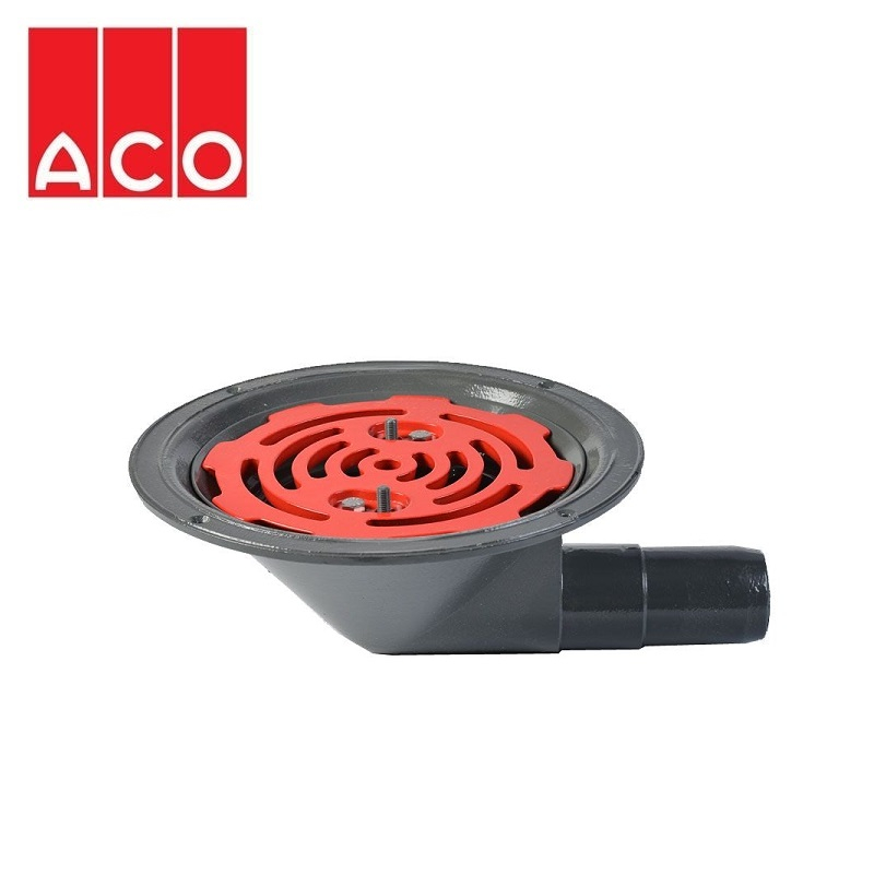 ACO Rainwater Roof Outlet 90dg Spigot with Flat Grate - 50mm