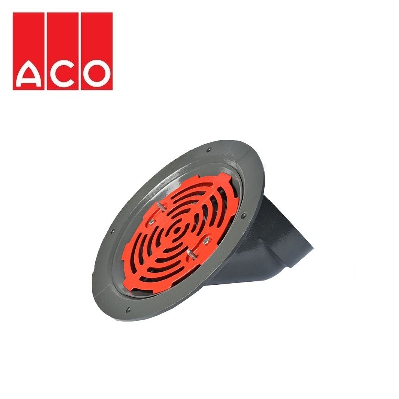 ACO Rainwater Roof Outlet 90dg Screw with Flat Grate - 150mm
