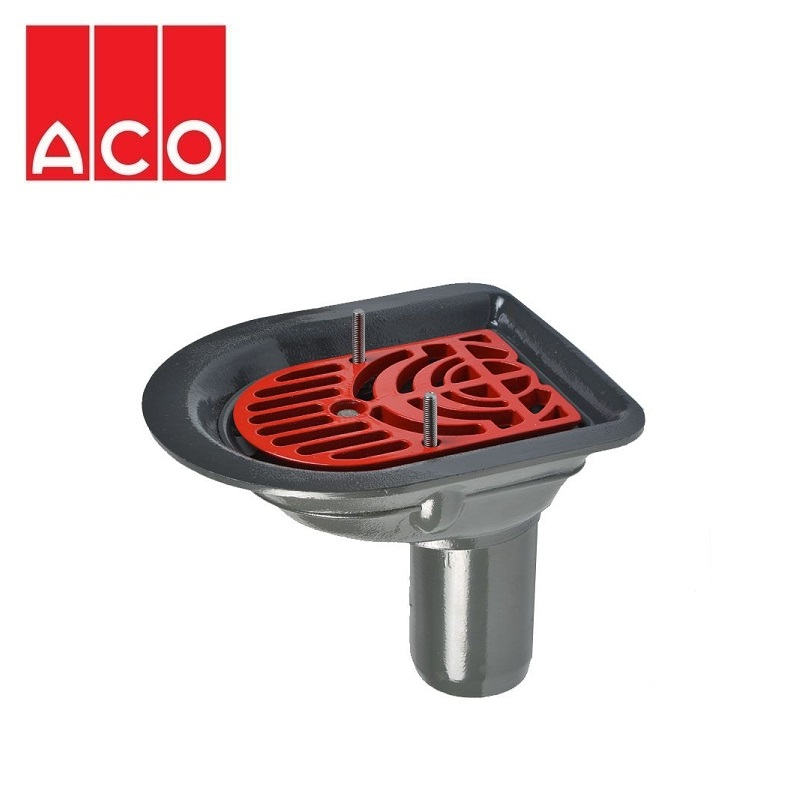 ACO Rainwater Roof Balcony Outlet Spigot with Flat Grate - 75mm