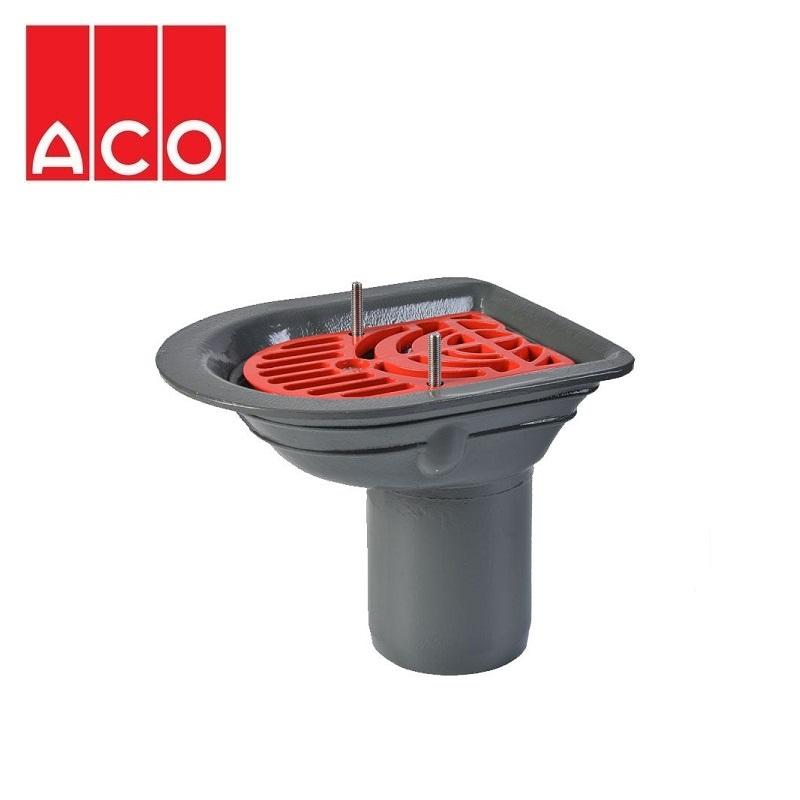 ACO Rainwater Roof Balcony Outlet Spigot with Flat Grate - 100mm