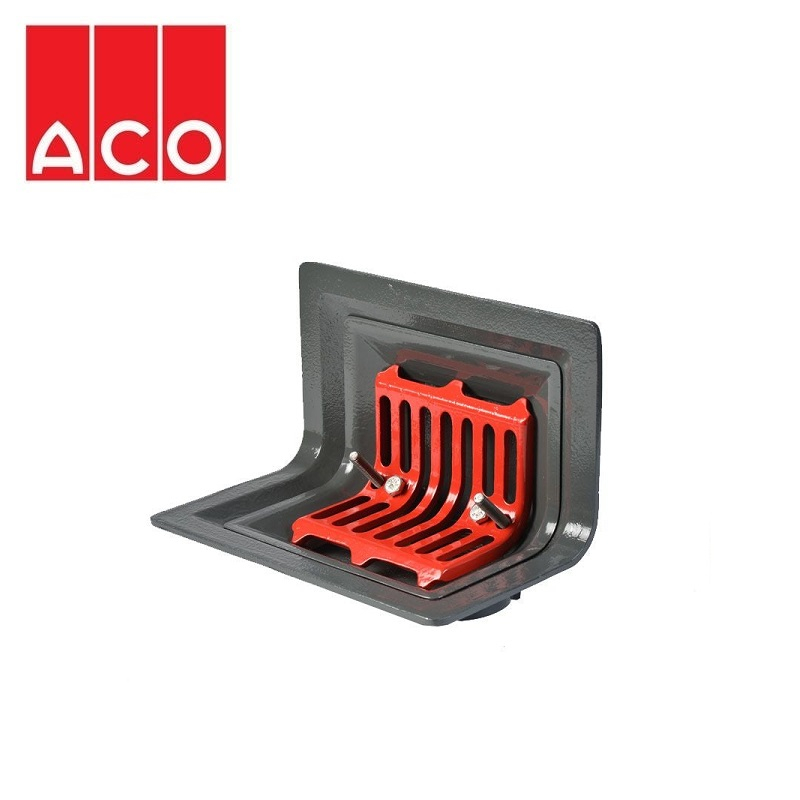 ACO Rainwater Roof Balcony TwoWay Outlet Screw with Flat Grate - 50mm