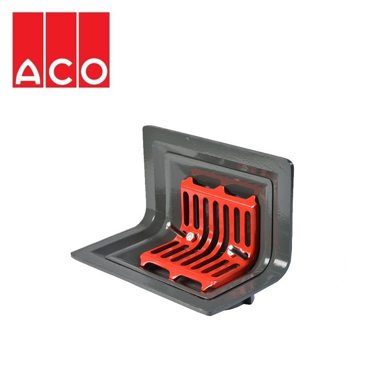 ACO Rainwater Roof Balcony TwoWay Outlet Screw with Flat Grate - 75mm