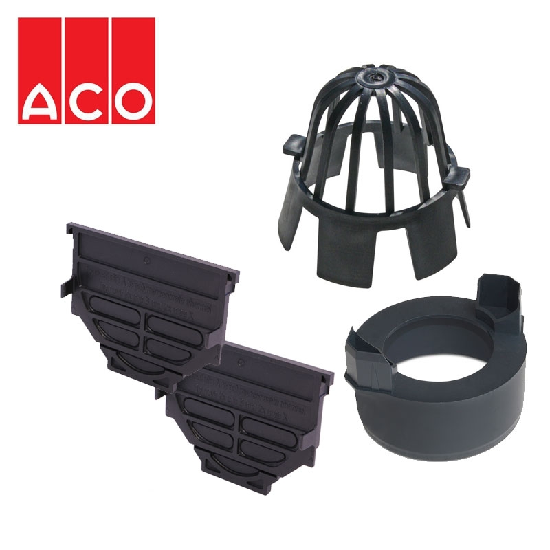 ACO Hexdrain and Raindrain Channel Drain End Caps and Outlet Accessories Pack